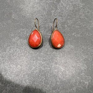 Earrings with Orange Stone